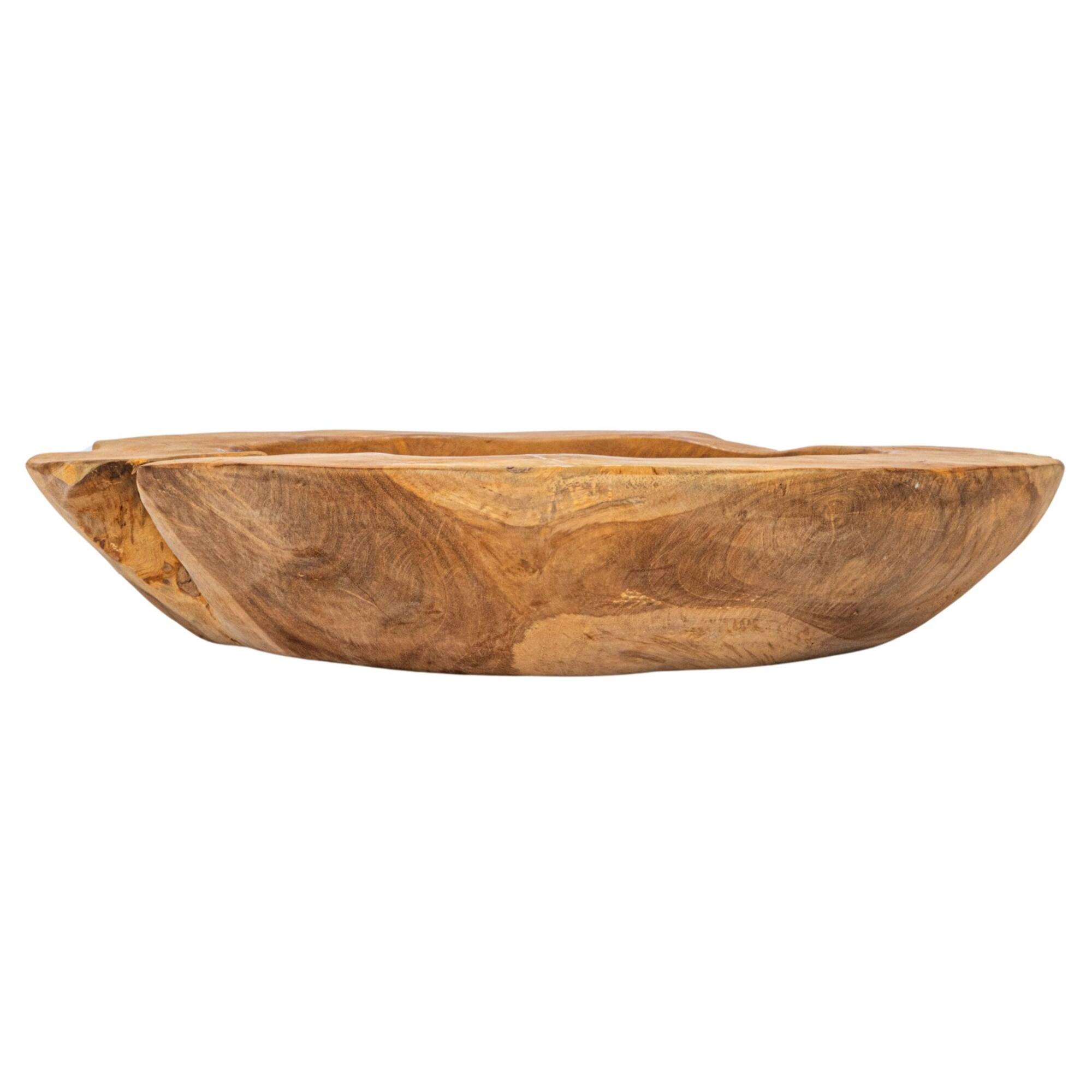 Hello Honey® 15.75" Natural Round Textured Teakwood Bowl